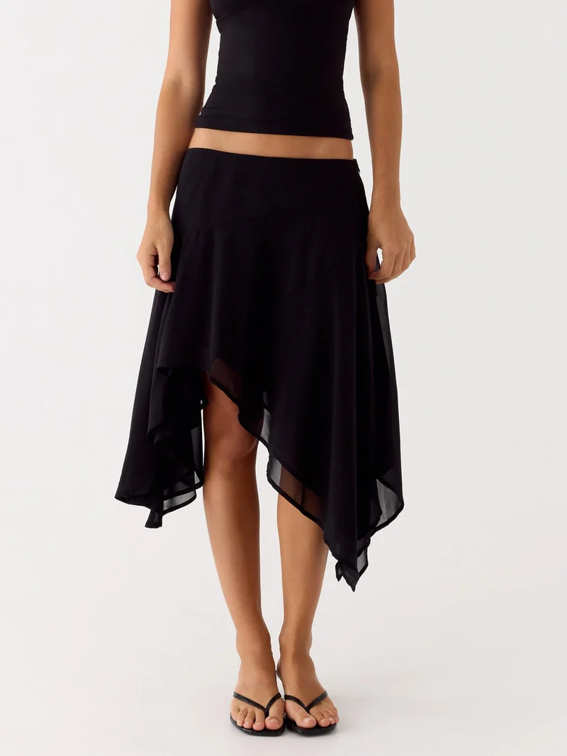 Damen Halbrock mit hoher Taille und asymmetrischem Schnitt