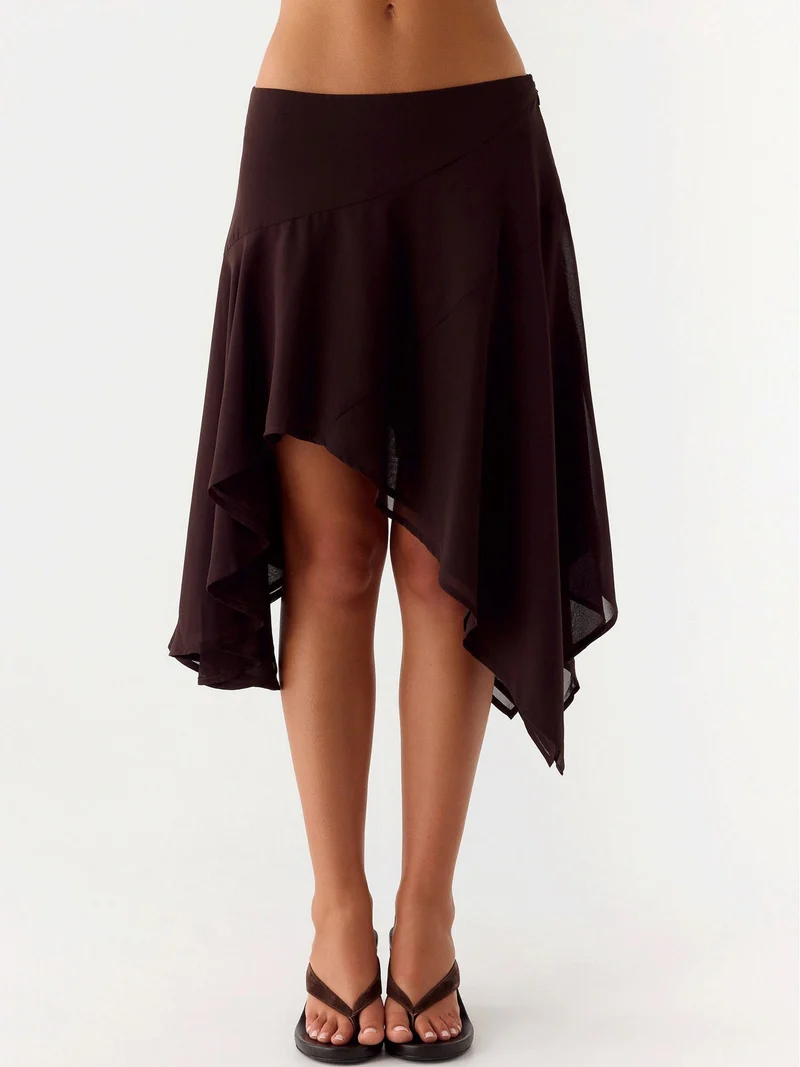Damen Halbrock mit hoher Taille und asymmetrischem Schnitt