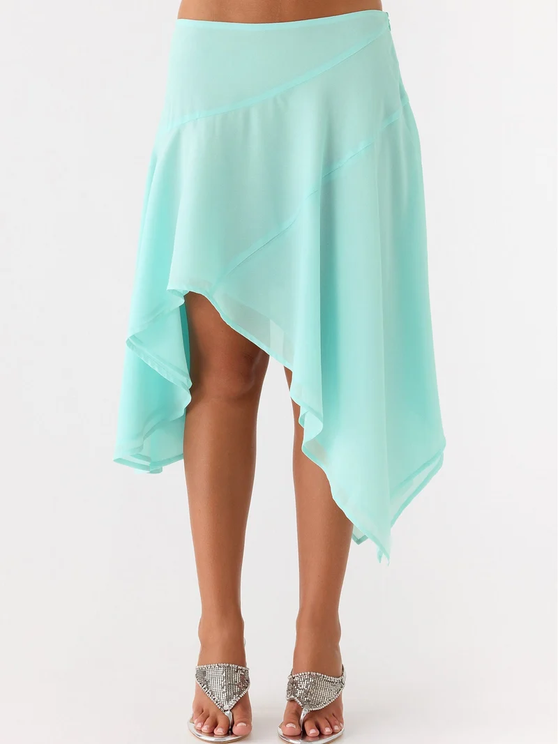 Damen Halbrock mit hoher Taille und asymmetrischem Schnitt