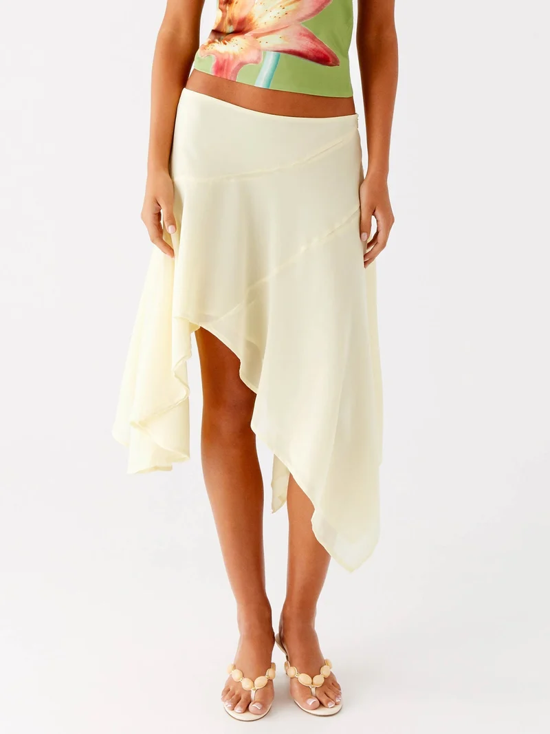 Damen Halbrock mit hoher Taille und asymmetrischem Schnitt