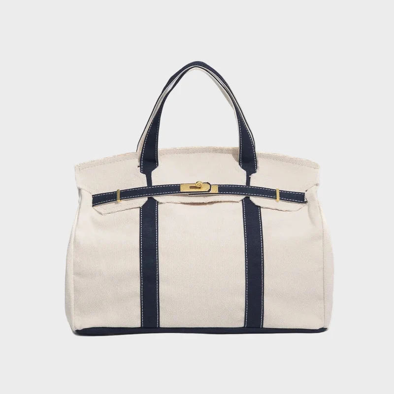 Boatkin Damen Tote Bag aus Canvas mit strukturierter Optik