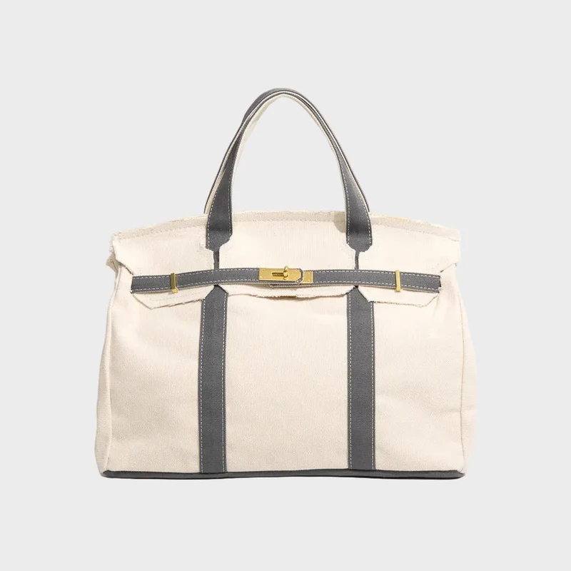Boatkin Damen Tote Bag aus Canvas mit strukturierter Optik