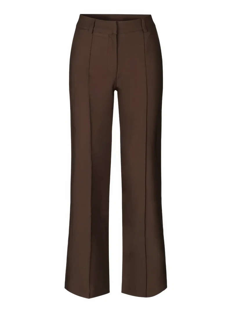 Damen High Waist Hose mit geradem Bein