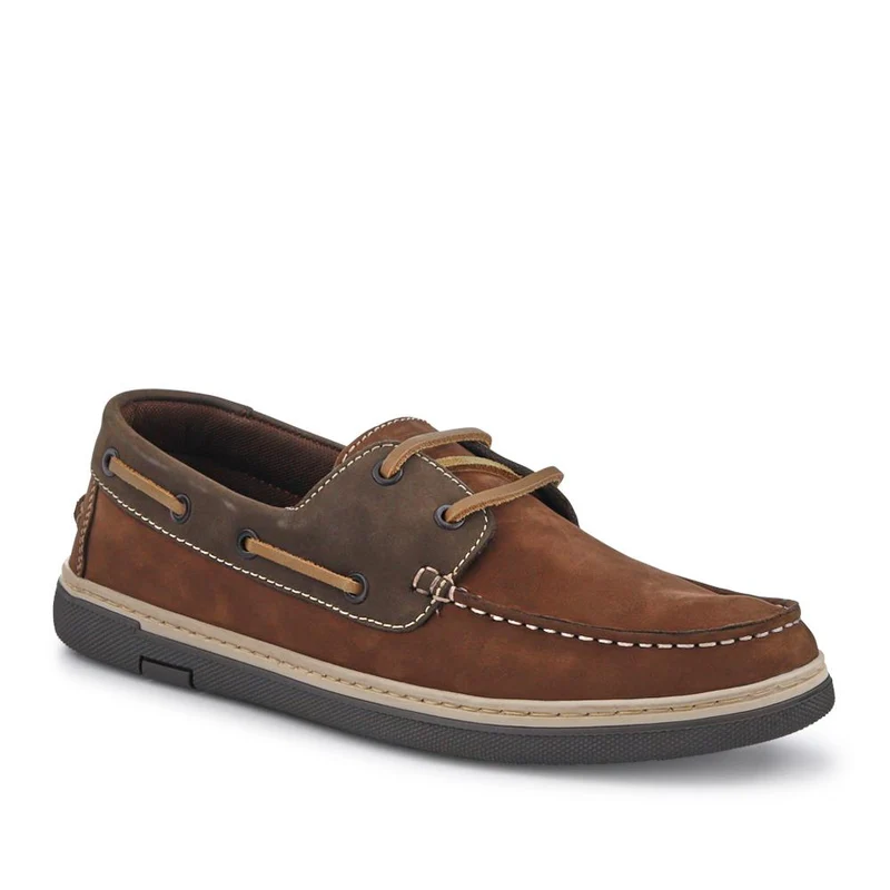 Rubber Soled Leather Boat Shoes - SHAFI41002 / 327 097