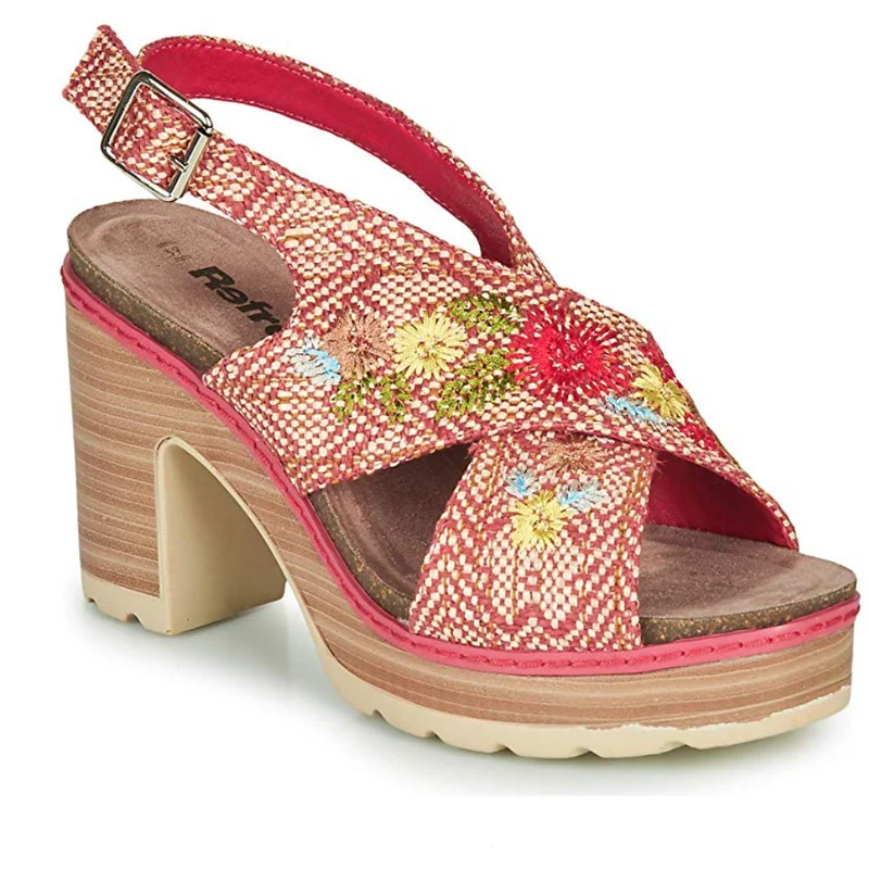 Refresh Damen Plateausandalen - Rot