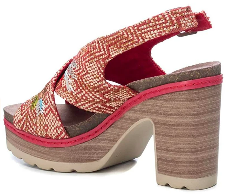 Refresh Damen Plateausandalen - Rot