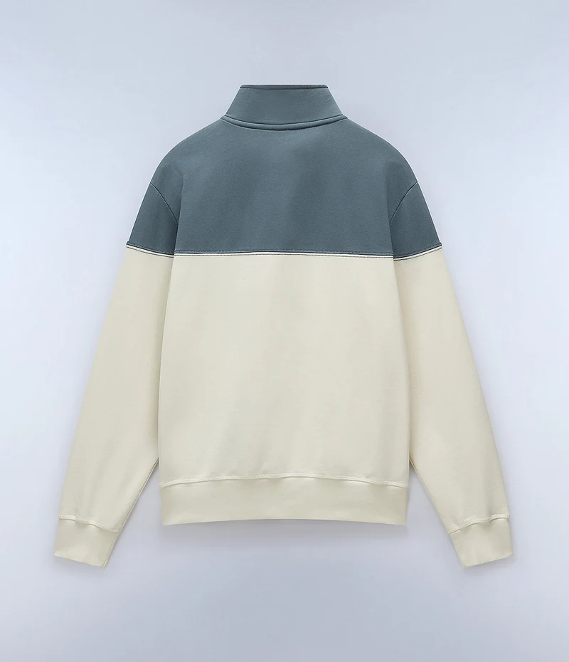 Napapijri Saturnia Herren-Sweatshirt mit halbem Reißverschluss – Weiß (Whisper)