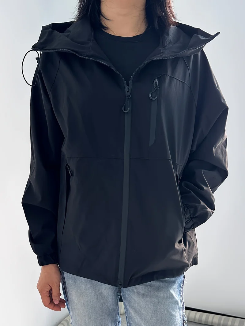 Damenjacke Winddicht mit Kapuze Langarm für Outdoor-Aktivitäten