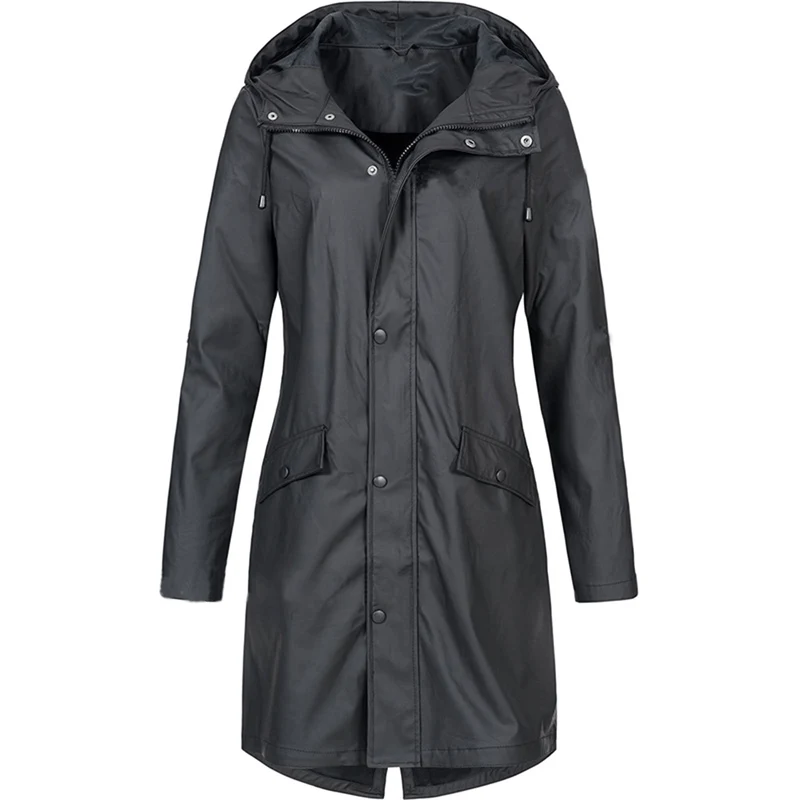 Damen Regenmantel Wasserdicht Elegant Atemberaubend