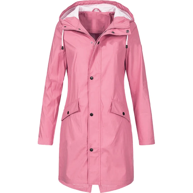 Damen Regenmantel Wasserdicht Elegant Atemberaubend