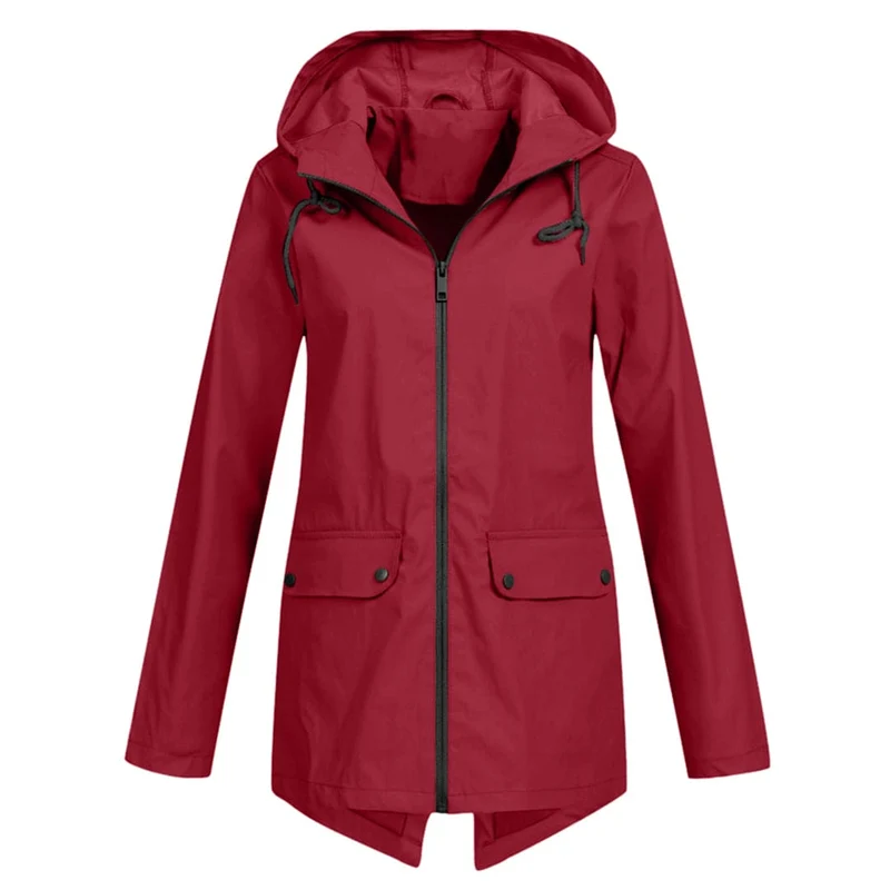 Damen Regenjacke Wasserdicht Atmungsaktiv Mit Kapuze