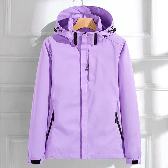 Damen Regenjacke Wasserdicht Atmungsaktiv Elegant mit Kapuze