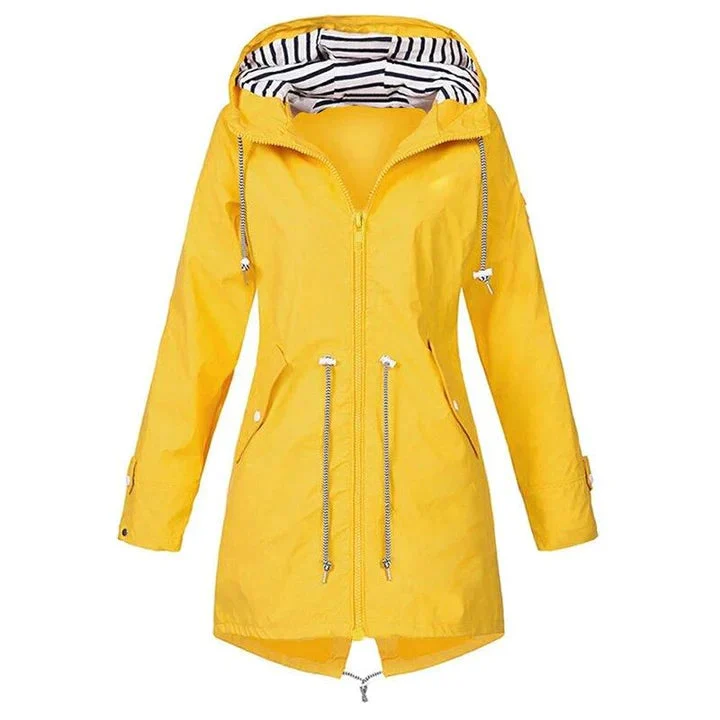 Damenjacke Regenjacke Winddicht mit Kapuze Sportlich Tailliert