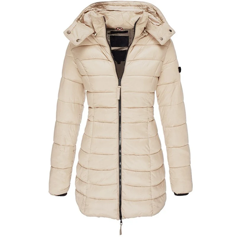 Damen warme Daunenjacke mit Kapuze Olivia