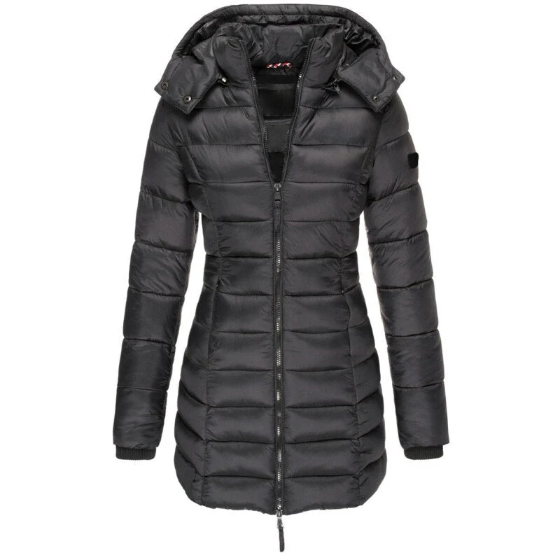 Damen warme Daunenjacke mit Kapuze Olivia