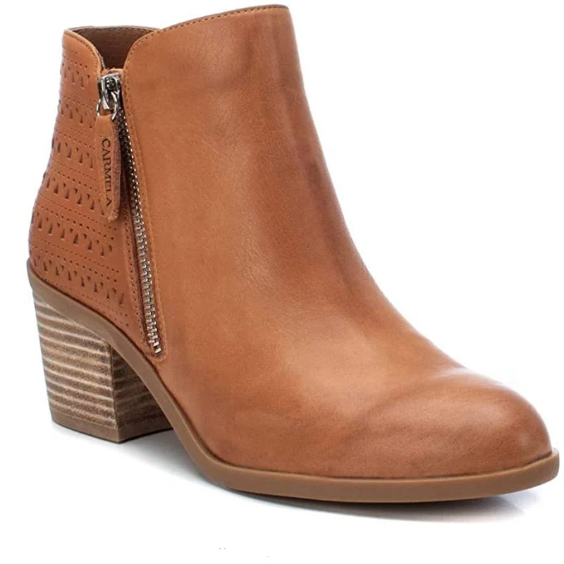 Carmela Damen-Lederstiefeletten - Kamel