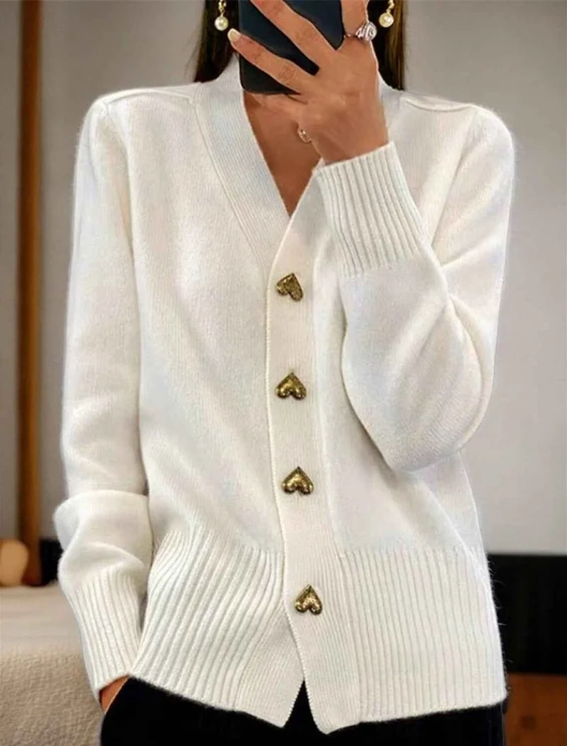 Damen schlichter Cardigan mit Knöpfen