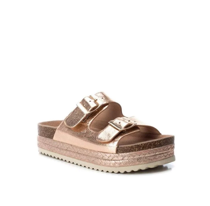 Refresh Damen-Plateau-Slipper mit Seilsohle – Roségold
