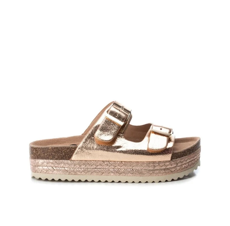 Refresh Damen-Plateau-Slipper mit Seilsohle – Roségold