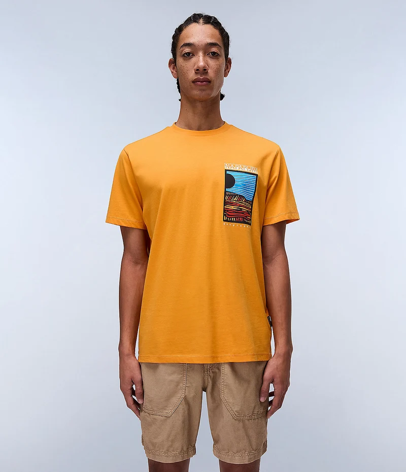 Napapijri Valdor Herren-T-Shirt – Aprikose