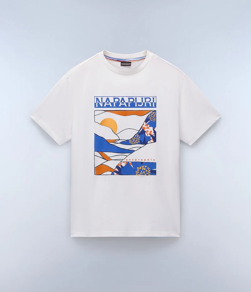 Napapijri Valdor Herren-T-Shirt - Weißer Reiher