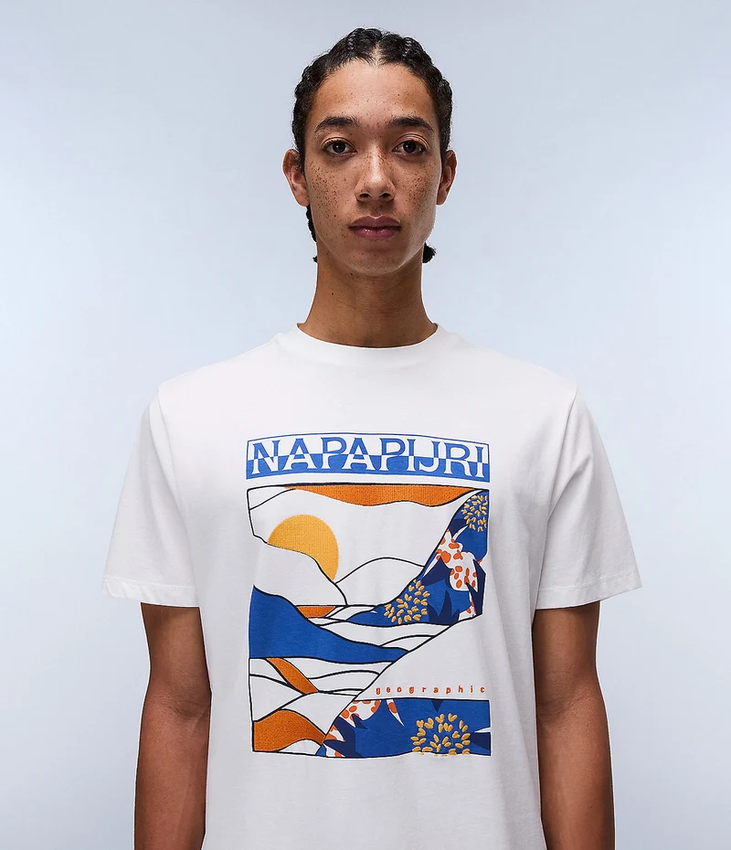 Napapijri Valdor Herren-T-Shirt - Weißer Reiher