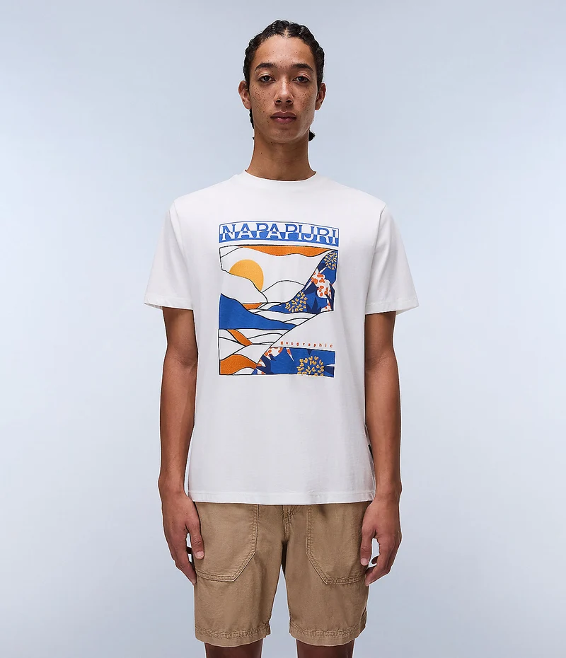 Napapijri Valdor Herren-T-Shirt - Weißer Reiher