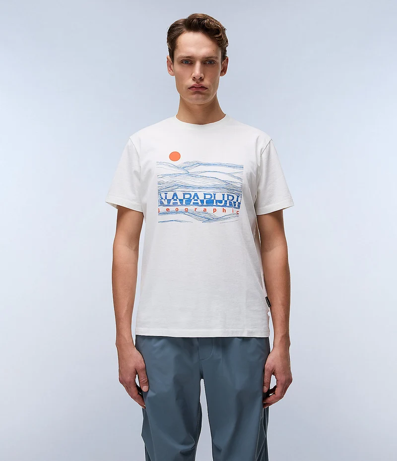 Napapijri Buti Herren-T-Shirt - Weißer Reiher