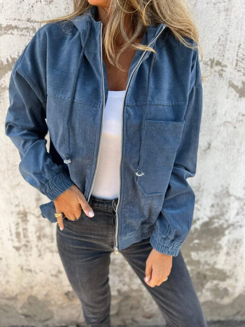 Jacke Damen mit Kapuze vielseitig tragbar