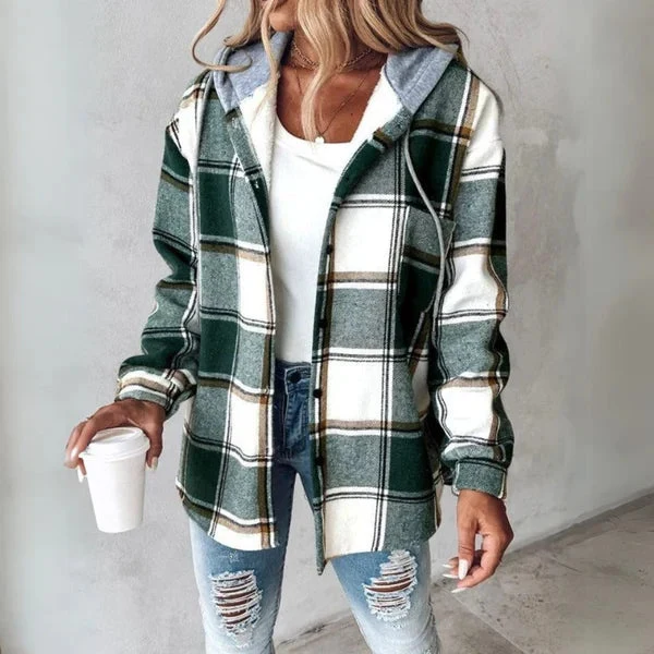 Kapuzenpullover Damen mit Knopfleiste
