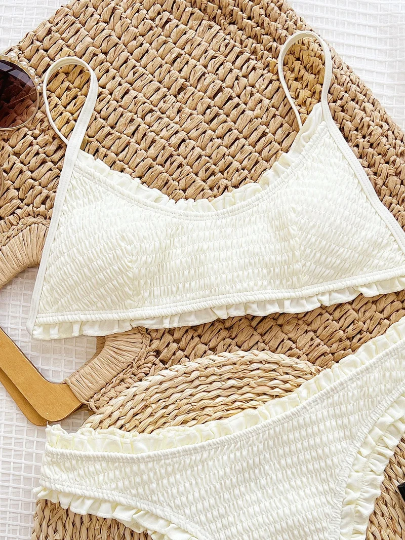 Damen Falten Bikini aus Nylon