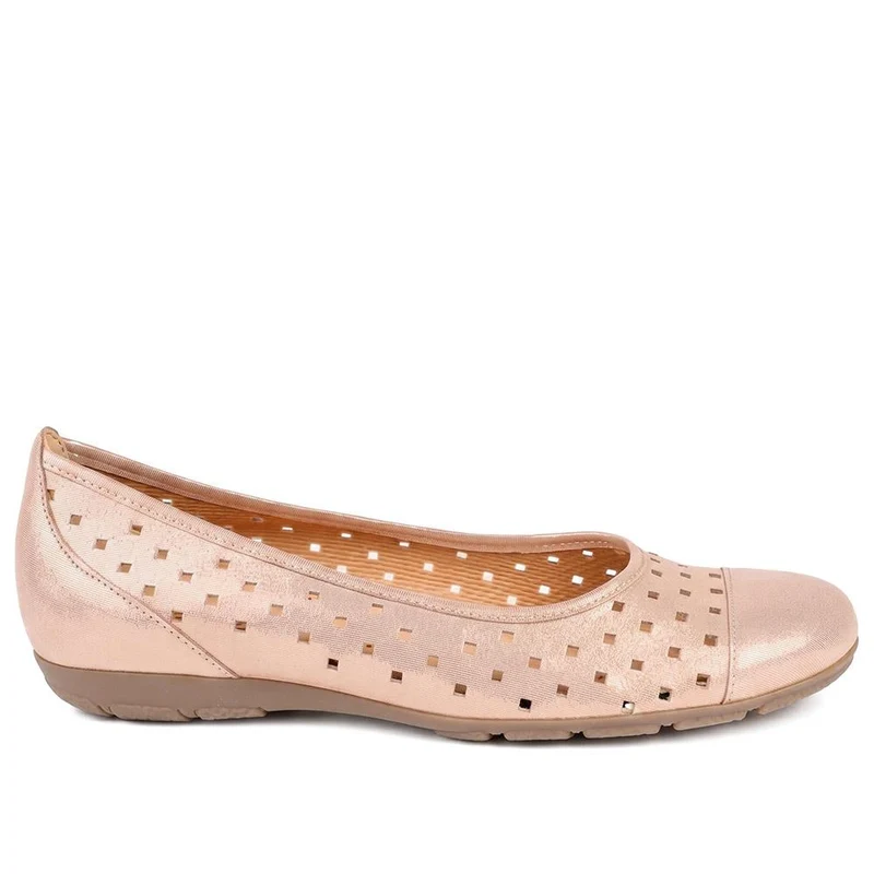 Gabor Leather Perforated Style Pumps - GABC44516 / 330 256 - Rose Gold