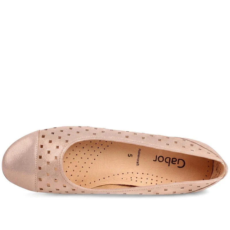 Gabor Leather Perforated Style Pumps - GABC44516 / 330 256 - Rose Gold