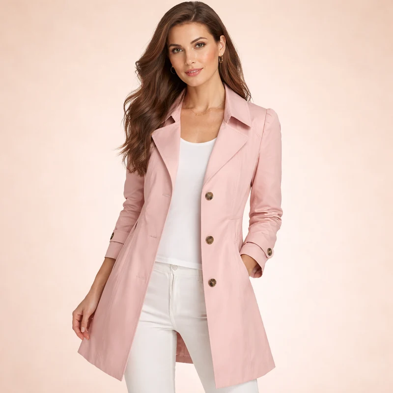 Damen klassischer Trenchcoat mit taillierter Passform