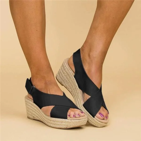 Bequeme orthopädische Keilabsatz Espadrilles Clara
