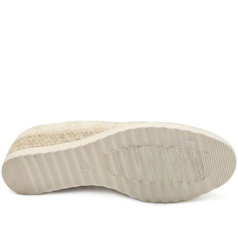 Espadrille Trim Wedge Pumps - WBINS43008 / 329 175 - Soft Gold