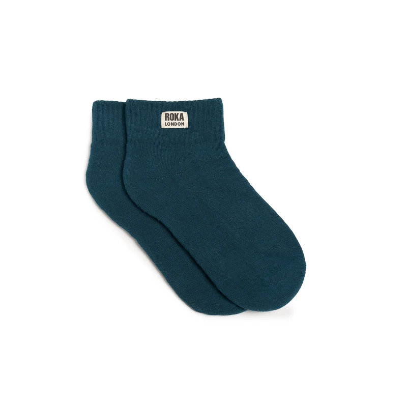 ROKA Wembley Kurze Socken aus Bio-Baumwolle - Blaugrün