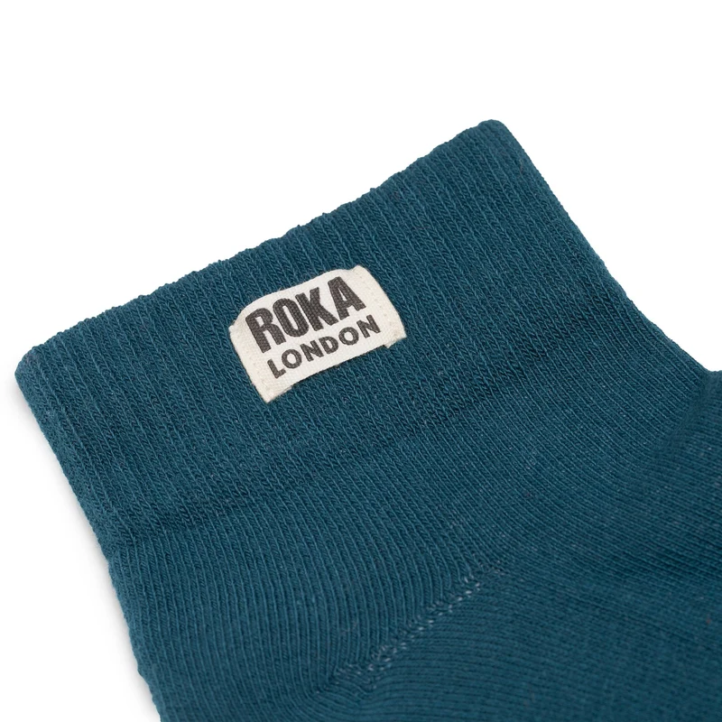 ROKA Wembley Kurze Socken aus Bio-Baumwolle - Blaugrün