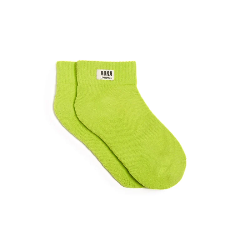 ROKA Wembley Kurze Socken aus Bio-Baumwolle - Limette