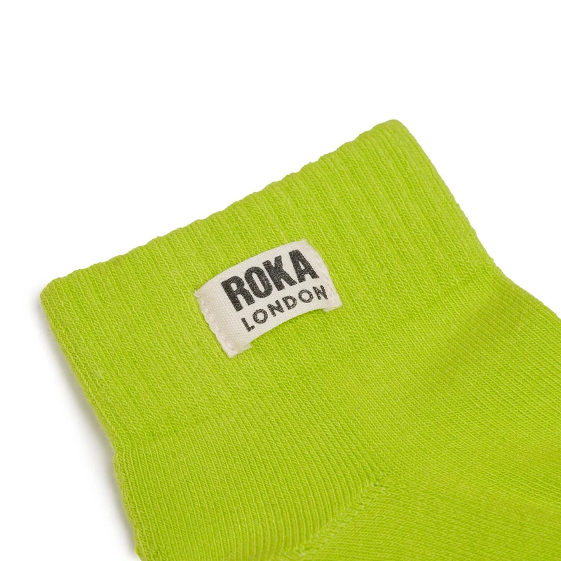 ROKA Wembley Kurze Socken aus Bio-Baumwolle - Limette