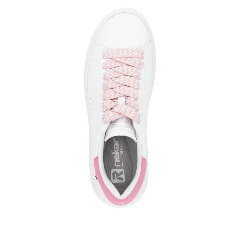 Rieker Modische Damen-Ledersneaker – Weiß