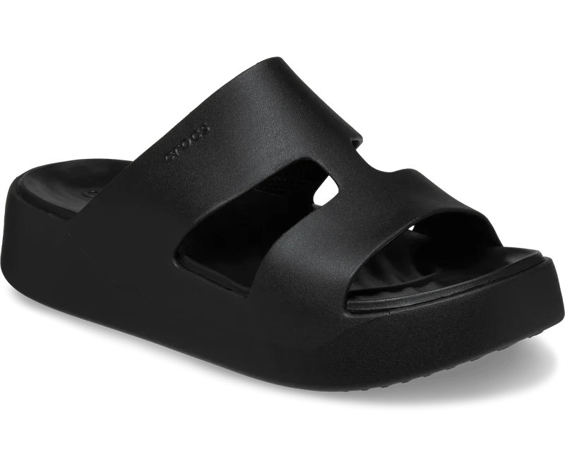 CROCS Getaway Plateau-Sandale mit H-Riemen - Schwarz