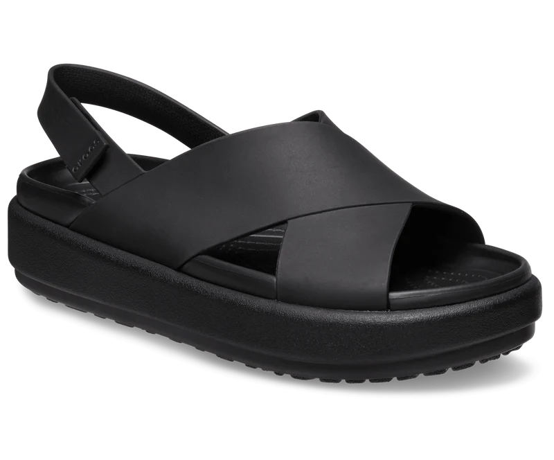 CROCS Brooklyn Luxe Sandalen mit gekreuzten Riemen - Schwarz