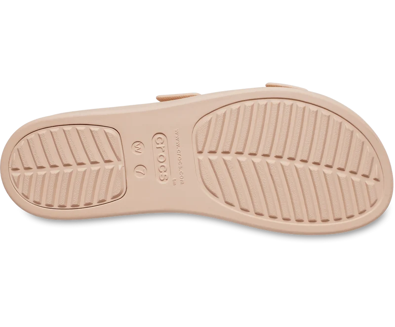 CROCS Unisex-Sandalen mit niedrigem Keilabsatz und Schnalle – Pink Clay