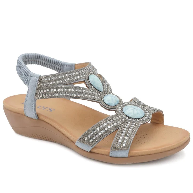 Elasticated Wedge Sandals with Cushioned Insole - BAIZH43008 / 329 250