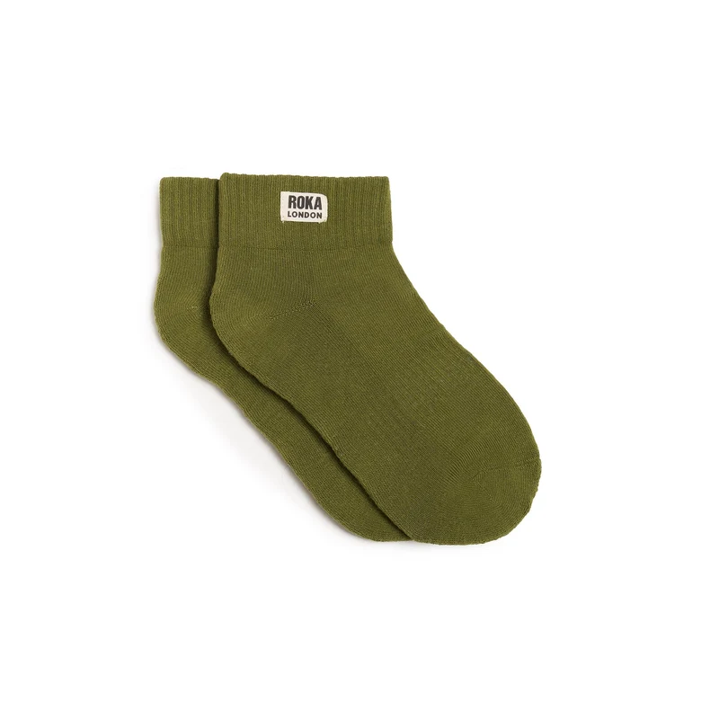 ROKA Wembley Kurze Socken aus Bio-Baumwolle - Avocado