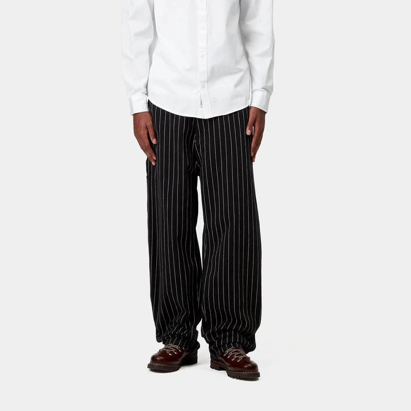 Carhartt WIP Herren OG Single Knee Hose - Seaton Stripe Schwarz