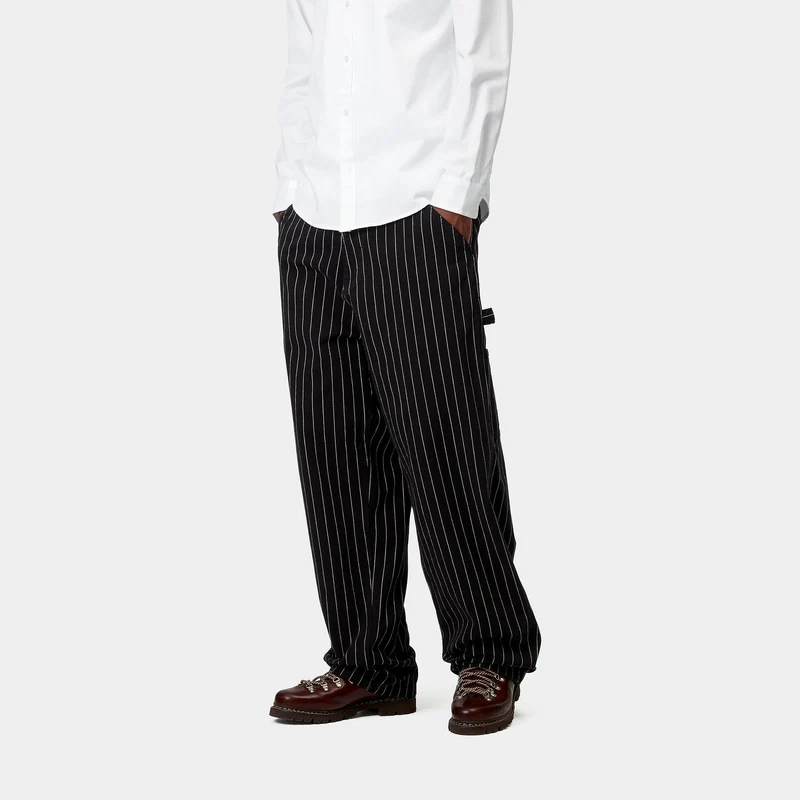 Carhartt WIP Herren OG Single Knee Hose - Seaton Stripe Schwarz