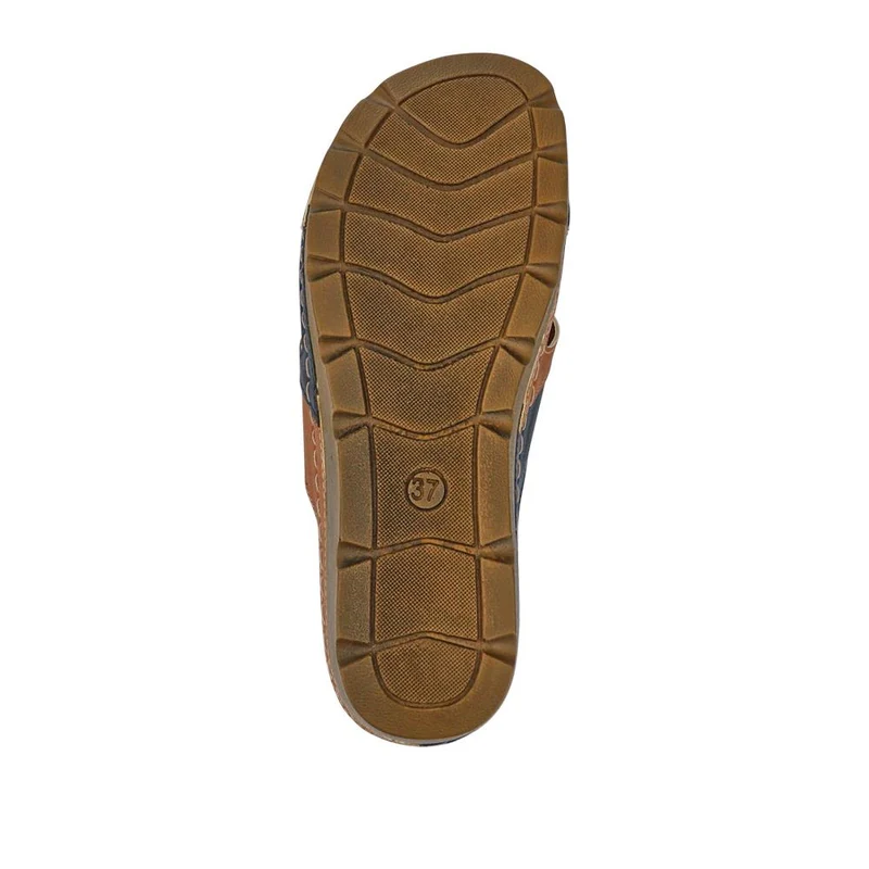 Crossover Mule Sandals - SERAY33007 / 320 090 - Tan-Navy