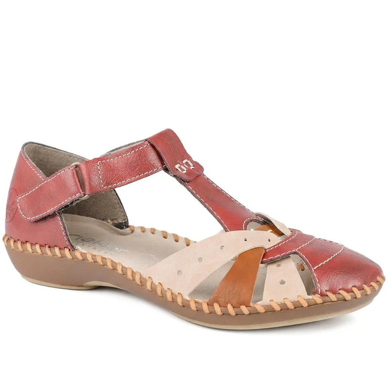 Rieker Touch-Fastening Sandals - RKR39538 / 325 034 - Red Multi